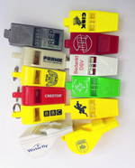 Logos printed onto whistles